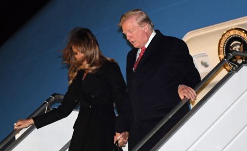 الرئيس ترامب والسيدة الأميركية الأولى لدى وصولهما إلى باريس