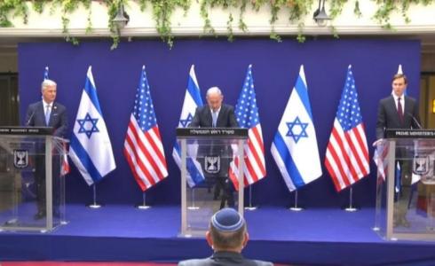 نتنياهو خلال مؤتمر صحفي مع كوشنير