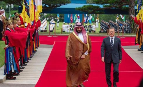 رئيس كوريا الجنوبية مع ولي العهد السعودي محمد بن سلمان