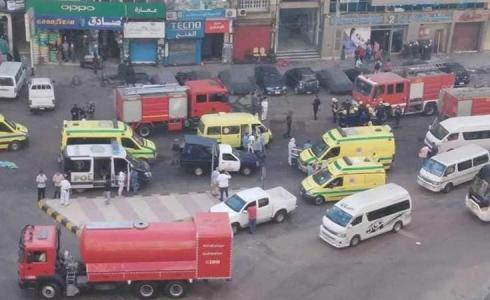 صورة لطواقم الشرطة المصرية و الدفاع المدني