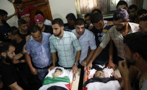 غزة تشيع جثماني الطفلين أمير النمرة ولؤي كحيل