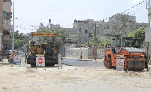 البدء برصف شارع المنصورة بحي الشجاعية