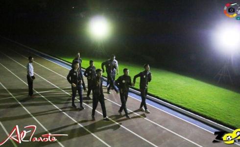  منتخب فلسطين  يواصل تدريباته تحت الاضواء الكاشفة