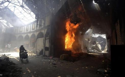 من آثار القصف لقوات الجيش السوري لحي المسقوف في حمص