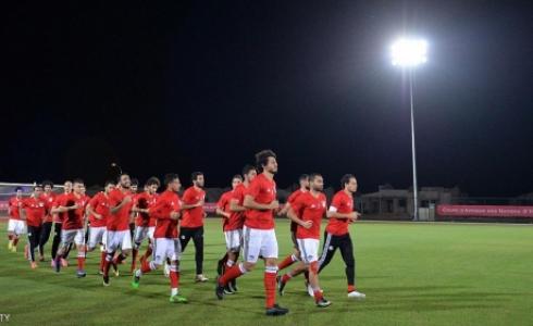 لاعبو المنتخب المصري خلال حصة تدريبية على ملعب بورت جنتيل بالغابون - 14 يناير 2017.