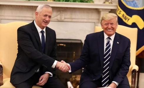 الرئيس الأمريكي دونالد ترامب وزعيم حزب أزرق أبيض بيني غانتس