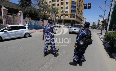 شرطة غزة تنتشر في أحد شوارع مدينة غزة