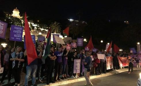 العشرات يتظاهرون في حيفا نصرة لغزة