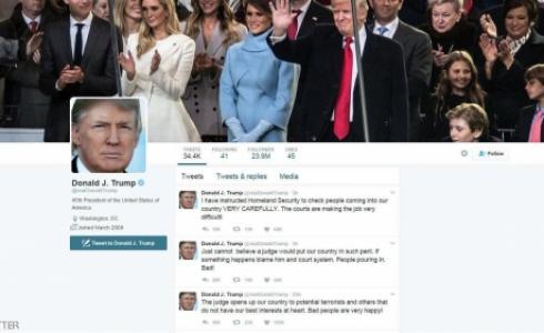 تغريدات ترامب كما ظهرت على موقع تويتر