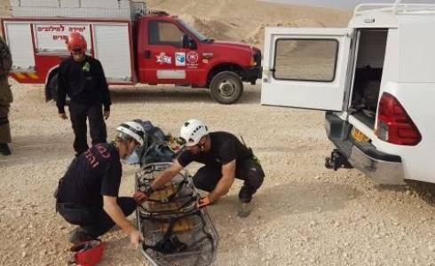 إنقاذ شخص سقط من ارتفاع في وادي النار