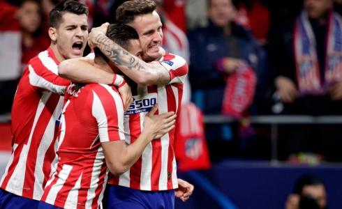 احتفالية هدف أتلتيكو مدريد بمرمى ليفربول