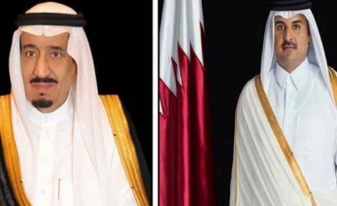 أمير قطر تميم بن حمد والملك السعودي سلمان بن عبد العزيز