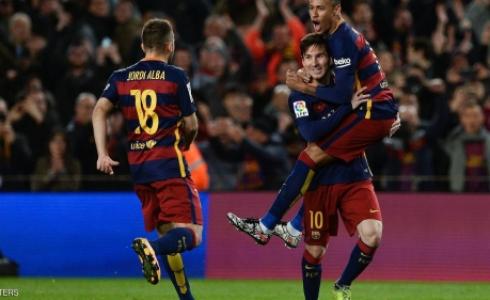 احتفالية ميسي بالهدف الأول