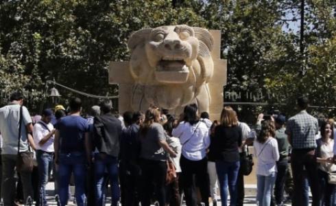 عرض تمثال أسد اللات في دمشق بعد ترميمه