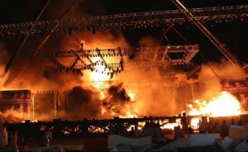 حريق في معبد