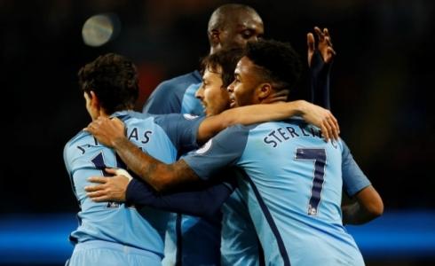 فرحة لاعبي مانشستر سيتي