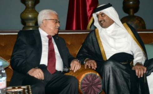 الشيخ تميم بن حمد والرئيس عباس