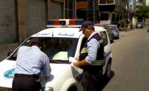 شرطة  المرور  خلال  حملة لها   في أحد محافظات  الضفة الغربية  "أرشيف"