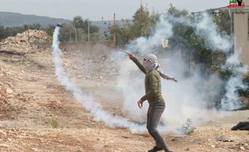 جانب من المواجهات في مسيرة كفر قدوم