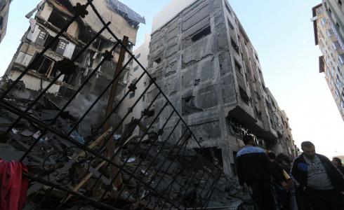 أحد المباني المتضررة في غزة