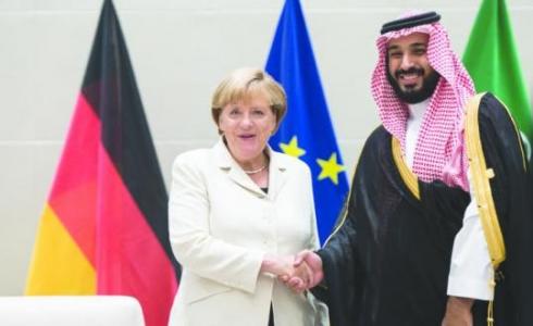 محمد بن سلمان وميركل -ارشيف-