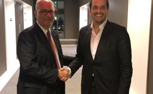 وزير خارجية قطر وصائب عريقات في واشنطن