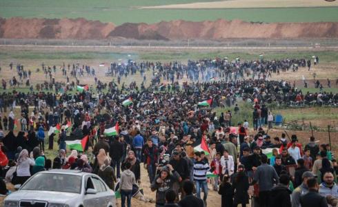 جانب من مسيرات العودة بغزة