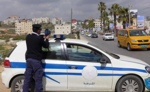 شرطة المرور في أحد شوارع رام الله في الضفة الغربية