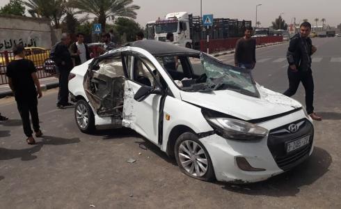 حادث سير على طريق صلاح الدين وسط غزة