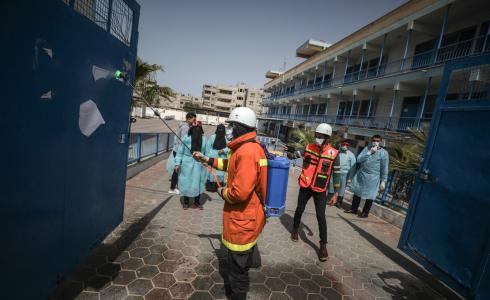 تعقيم المدارس في غزة - أرشيفية