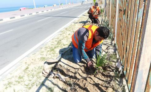 بلدية غزة تزرع 7 ألاف شتلة خلال شهر مارس الماضي
