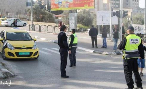 عمل دوريات السلامة على الطرق بالتعاون مع شرطة المرور الضفة الغربية -ارشيف-