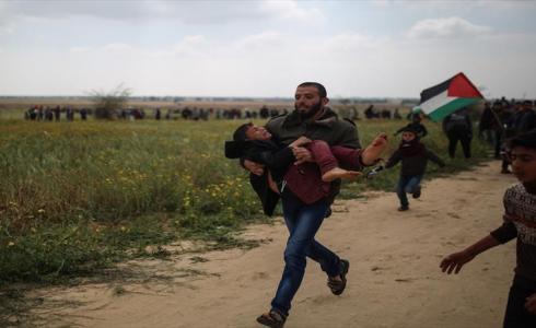 اصابة طفل فلسطيني برصاص الاحتلال خلال مشاركته في مسيرة العودة الكبرى شرق غزة