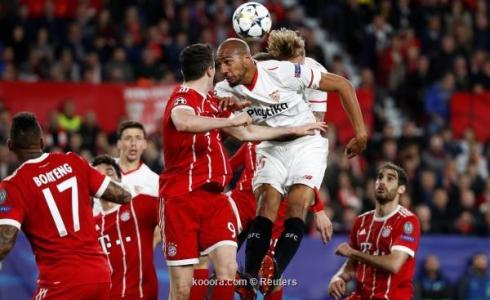 من مباراة بايرن ميونخ الالماني واشبيلية الاسباني