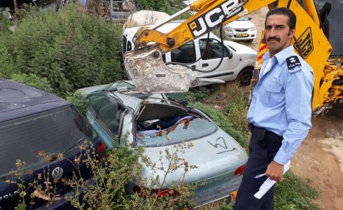 الشرطة الفلسطينية تتلف سيارات في طولكرم