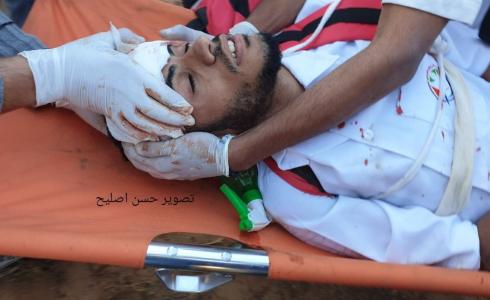 اصابة مسعف شرق خانيونس