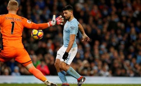 جانب من مباراة مانشستر سيتي وليستر سيتي