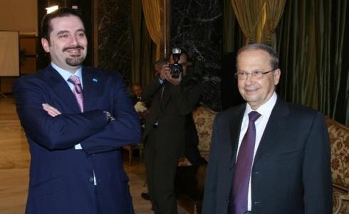 رئيس الوزراء اللبناني سعد الحريري والرئيس اللبناني العماد ميشال عون