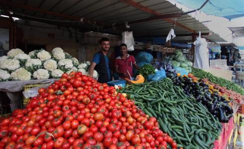 بسطة خضار في أحد أسواق غزة - توضيحية