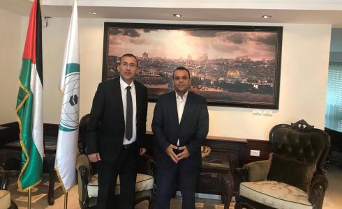 الأمين العام للجنة الوطنية للتربية والثقافة والعلوم مراد السوداني، مع ممثل منظمة التعاون الإسلامي لدى دولة فلسطين السفير أحمد الرويضي