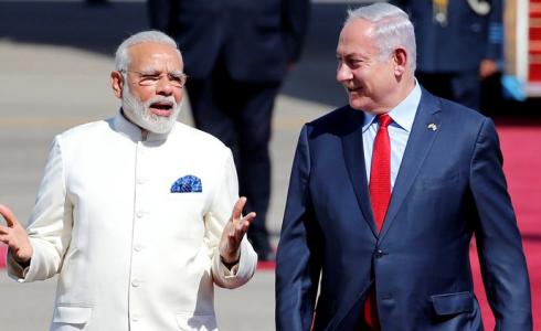 رئيس الحكومة الهندي خلال لقاءه رئيس الوزراء الإسرائيلي مؤخرًا