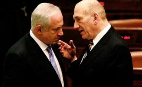 إيهود أولمرت وبنيامين نتنياهو -ارشيف-