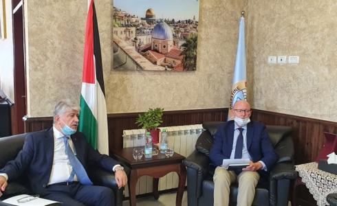  لقاء وزير التنمية أحمد مجدلاني بمنسق الشؤون الإنسانية لمؤسسات الأمم المتحدة في الأراضي الفلسطينية  جيمي مجولدريك