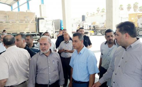 وزارات في غزة تتفقد العمل في معبر كرم أبو سالم التجاري