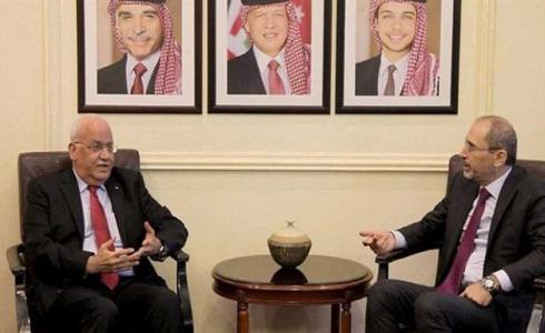 عريقات والصفدي يبحثان تنسيق المواقف لكسر الانسداد السياسي في الجهود السلمية