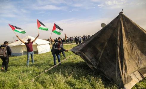 مسيرة العودة الكبرى  شرق غزة -ارشيف-