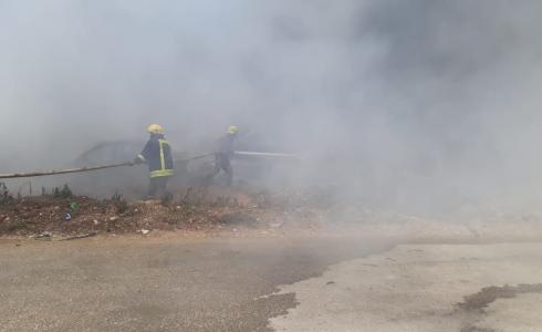 اندلاع حرائق في مدينة نابلس اليوم