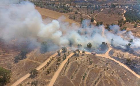 حرائق على غلاق غزة بفعل إطلاق البالونات الحارقة