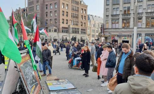 وقفة شعبية للجالية الفلسطينية بهولندا في الذكرى 101 لوعد بلفور  -ارشيف-