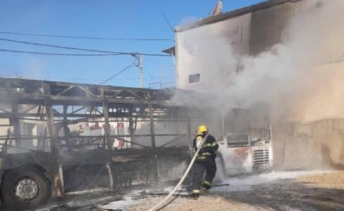 من مكان الحريق في بلدة كفر قرع